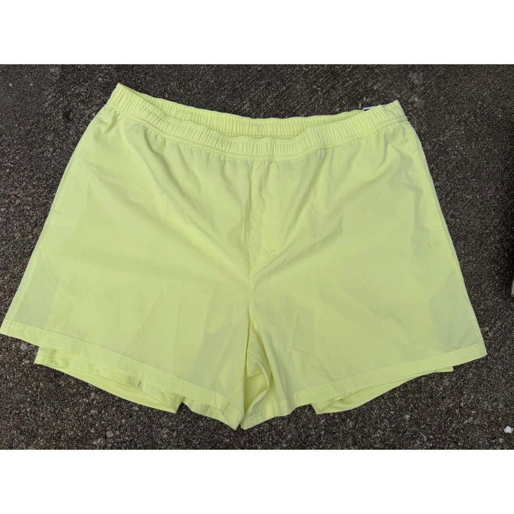 DSG Mens XXL 5 Inch 2-in-1 Agility Shorts Neon Yellow Compression Liner